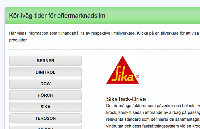 Skärmbild på funktionen kör-iväg-tider i ATI-Glas.