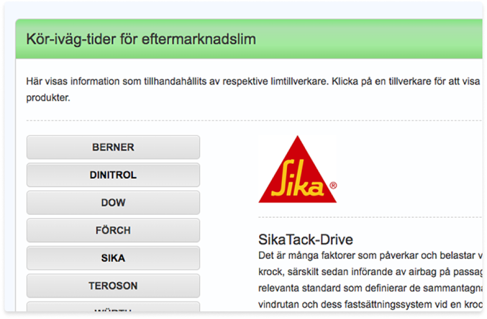 Skärmbild på funktionen kör-iväg-tider i ATI-Glas.